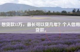 想贷款12万，最长可以贷几年？个人信用贷款。