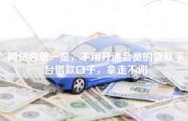 网贷名单一览，不用开通会员的贷款平台借款口子，拿走不谢