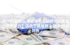 有什么贷款app是征信有问题还可以借钱出来的平台？这几个就是网上借钱1分钟到账
