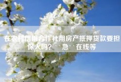 在农村信用合作社用房产抵押贷款要担保人吗？``急``在线等