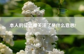 本人的征信被关注了是什么意思?