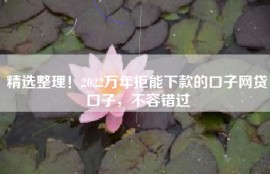 精选整理！2022万年拒能下款的口子网贷口子，不容错过