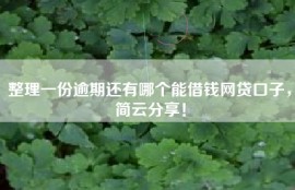 整理一份逾期还有哪个能借钱网贷口子，简云分享！