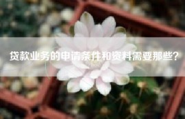 贷款业务的申请条件和资料需要那些？