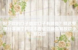 好下款的口子借款口子有哪些？精选整理分享哪个网贷不看征信最容易放款小额贷款