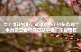 网上借钱被拒，试试这些手机贷款哪个平台最安全可靠贷款平台，不容错过