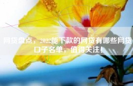 网贷盘点，2022能下款的网贷有哪些网贷口子名单，值得关注！