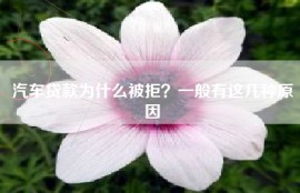 汽车贷款为什么被拒？一般有这几种原因
