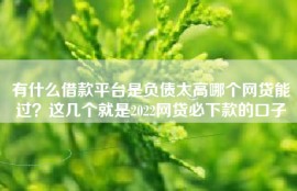 有什么借款平台是负债太高哪个网贷能过？这几个就是2022网贷必下款的口子