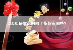 2022年最靠谱的网上贷款有哪些？