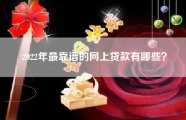 2022年最靠谱的网上贷款有哪些？