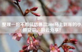 整理一份不看征信借款5000马上到账的小额贷款，简云分享！