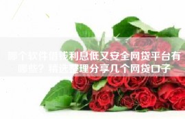 哪个软件借钱利息低又安全网贷平台有哪些？精选整理分享几个网贷口子