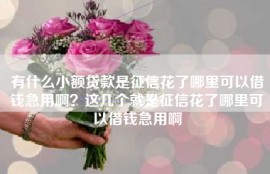 有什么小额贷款是征信花了哪里可以借钱急用啊？这几个就是征信花了哪里可以借钱急用啊