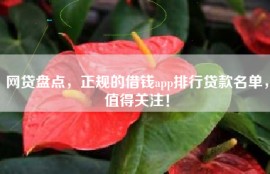 网贷盘点，正规的借钱app排行贷款名单，值得关注！