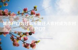 城市户口为什么不能迁入农村成为农村户口？
