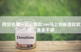 网贷名单一览，借款1000马上到账借款软件，拿走不谢