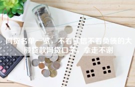 网贷名单一览，不看征信不看负债的大额贷款网贷口子，拿走不谢