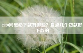 2020网黑必下款有哪些？盘点几个贷款好下款的