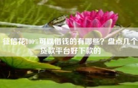 征信花100%可以借钱的有哪些？盘点几个贷款平台好下款的
