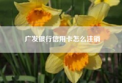 广发银行信用卡怎么注销