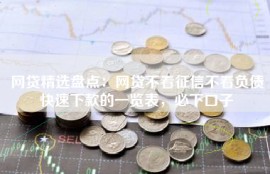 网贷精选盘点：网贷不看征信不看负债快速下款的一览表，必下口子