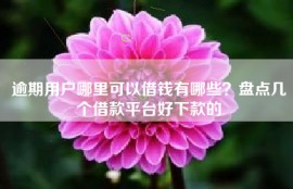 逾期用户哪里可以借钱有哪些？盘点几个借款平台好下款的
