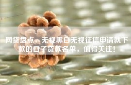 网贷盘点，无视黑白无视征信申请就下款的口子贷款名单，值得关注！