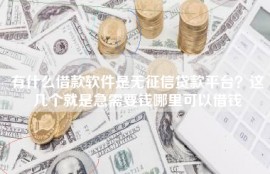 有什么借款软件是无征信贷款平台？这几个就是急需要钱哪里可以借钱