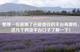 整理一份逾期了还能借钱的平台有哪些，这几个网贷平台口子了解一下！