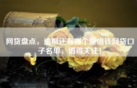 网贷盘点，逾期还有哪个能借钱网贷口子名单，值得关注！