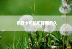银行卡风控解除要多久