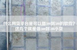 什么网贷平台是可以借300到500的软件？这几个就是借300到500小贷