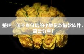 整理一份不查征信的小额贷款借款软件，简云分享！