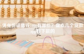 凭身份证借钱1000有哪些？盘点几个贷款app好下款的