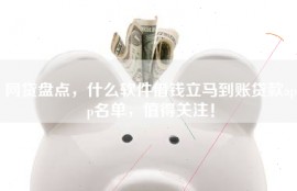 网贷盘点，什么软件借钱立马到账贷款app名单，值得关注！