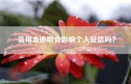 备用金逾期会影响个人征信吗？