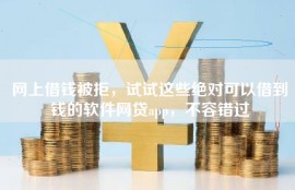 网上借钱被拒，试试这些绝对可以借到钱的软件网贷app，不容错过
