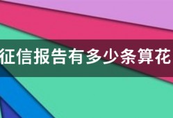 征信报告有多少条算花