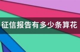 征信报告有多少条算花