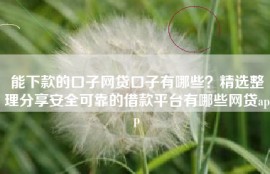 能下款的口子网贷口子有哪些？精选整理分享安全可靠的借款平台有哪些网贷app