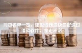 网贷名单一览，哪里借钱最快最好通过借款软件，拿走不谢