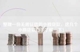 整理一份无需征信的小额贷款，这几个小额贷款口子了解一下！