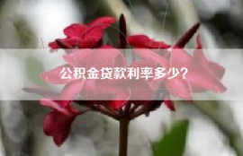 公积金贷款利率多少？