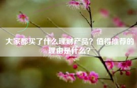 大家都买了什么理财产品？值得推荐的理由是什么？