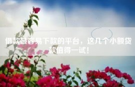 借款最容易下款的平台，这几个小额贷款值得一试！