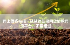 网上借钱被拒，试试这些黑网贷借款网贷平台，不容错过