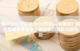 能下款的借款平台2022网贷app有哪些？精选整理分享完全不看征信的贷款小额贷款