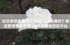 征信黑急需借款5万网贷口子有哪些？精选整理分享急借5000马上到账贷款平台