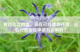 有过几次网贷，现在已经提前还清，还会对我房贷申请有影响吗？